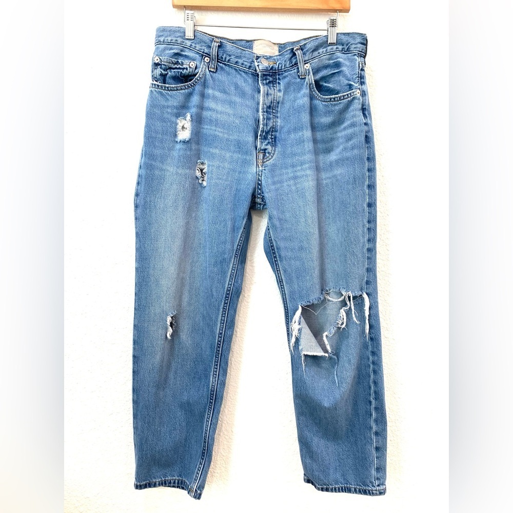 Everlane The Summer Slouch Jean Women’s Size 30 Button fly Distressed Soft